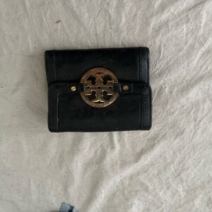 Tory Burch Black Wallet with Gold Logo